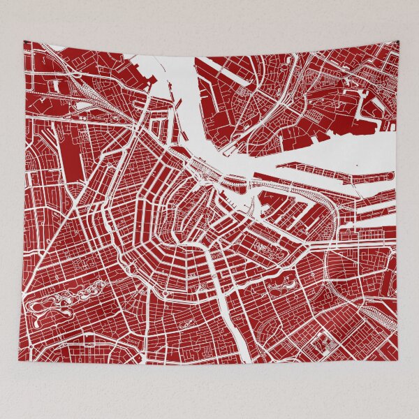 Item preview, Amsterdam, Netherlands, City Map - Red designed and sold by helloadventure.