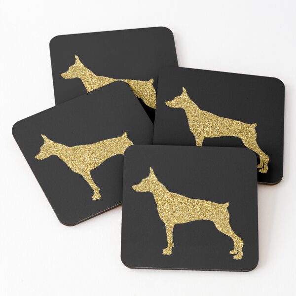Artikelvorschau, Goldglitter Dobermann Dobie Hundegeschenk entworfen und verkauft von LusterCraft.