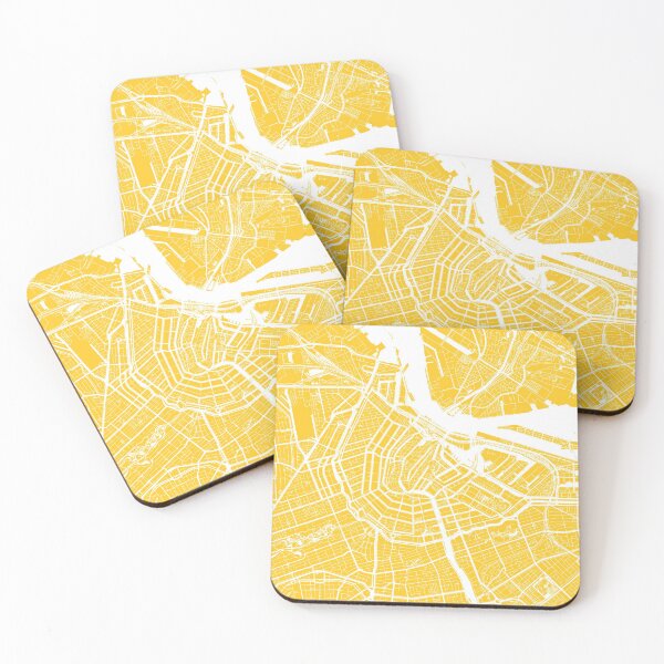 Item preview, Amsterdam, Netherlands, City Map - Yellow designed and sold by helloadventure.