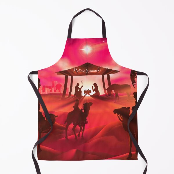 Item preview, I Believe in Miracles - Christmas Nativity Pink Orange Effect designed and sold by Imemewell.
