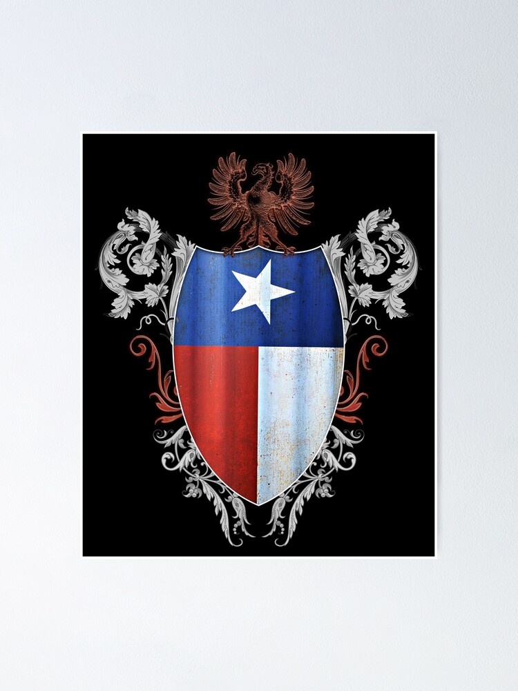 Texas Flag Medieval Heraldry Coat Of Arms Style Poster For Sale By Chaosedits Redbubble