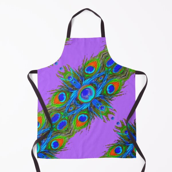 Item preview, PURPLE ART BLUE ABSTRACT PEACOCK FEATHERS PATTERN ART designed and sold by sharlesart.