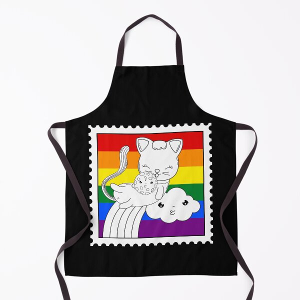 Item preview, Meow Pride - Cat Pride Rainbow Stamp On Black designed and sold by Rainbows Rock.