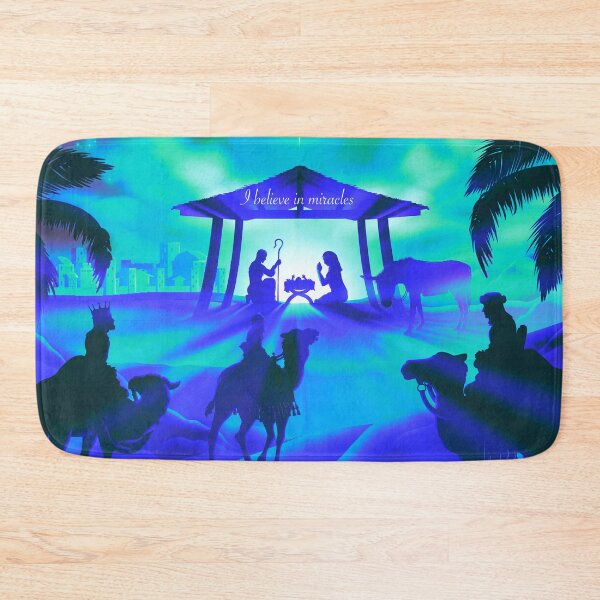 Item preview, I Believe in Miracles - Christmas Nativity Blue Green Effect designed and sold by Imemewell.
