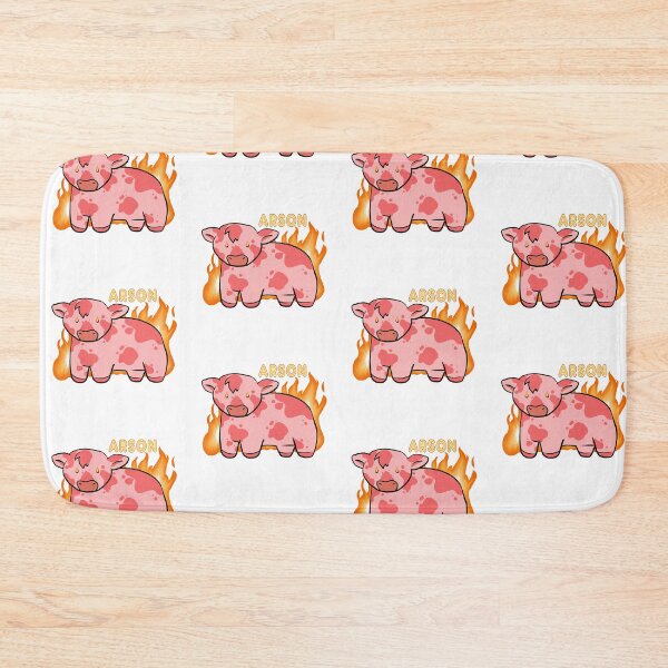 Item preview, Pink Cartoon Cow Commits Arson designed and sold by FuzzyballArts.