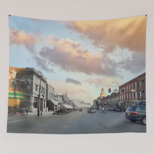 Item preview, Mashup Geneva, IL - Looking east on State Street (Rt. 38) designed and sold by Shumway  Studio.