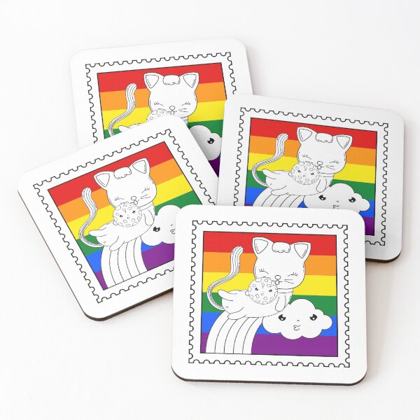 Item preview, Meow Pride - Cat Pride Rainbow Stamp On White designed and sold by Rainbows Rock.