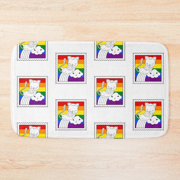 Item preview, Meow Pride - Cat Pride Rainbow Stamp On White designed and sold by Rainbows Rock.
