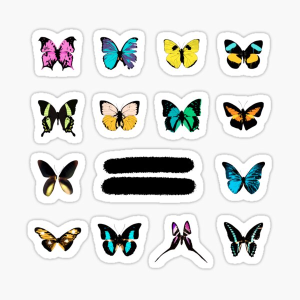 Equals Butterflies Sticker