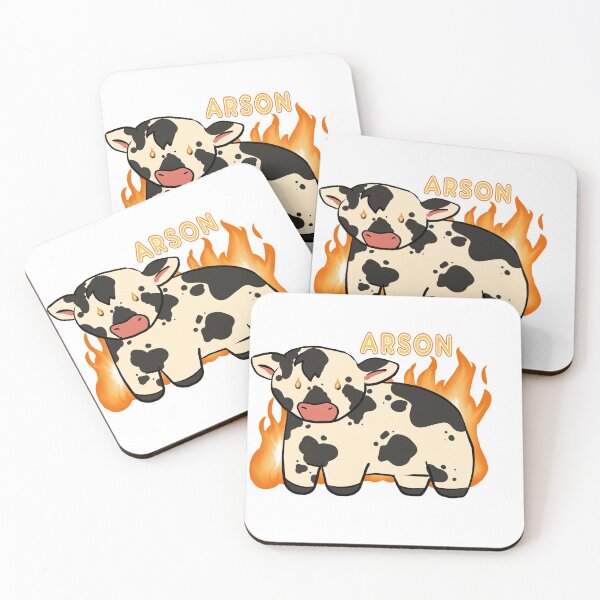 Item preview, Black Cartoon Cow Commits Arson designed and sold by FuzzyballArts.