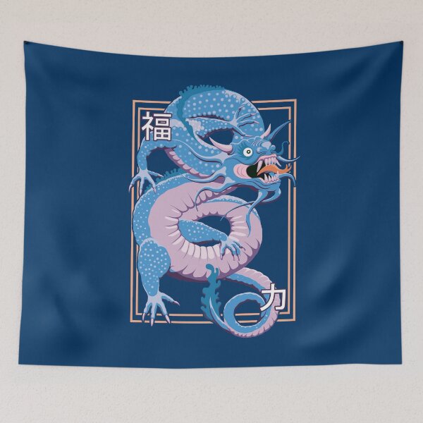 Aperçu de l'œuvre Dragon Oriental chinois de couleur bleu créée et vendue par TMBTM.