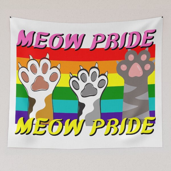 Item preview, Meow Pride - Cat Pride Rainbow Flag designed and sold by Rainbows Rock.