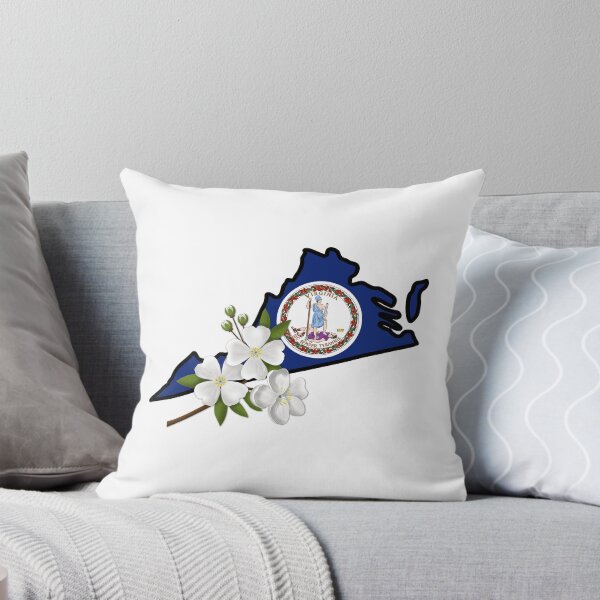 Item preview, State of Virginia Flag with State Flower Flowering Dogwood (White) designed and sold by Gsallicat.