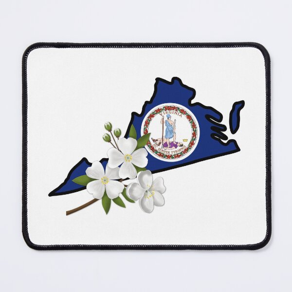 Item preview, State of Virginia Flag with State Flower Flowering Dogwood (White) designed and sold by Gsallicat.