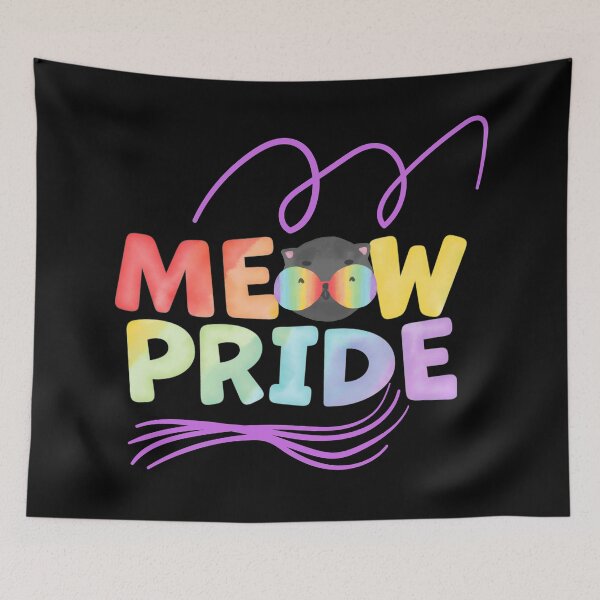 Item preview, Meow Pride - Cat Pride Rainbow Flag designed and sold by Rainbows Rock.