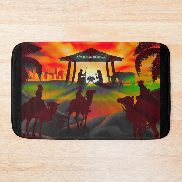 Item preview, I Believe in Miracles - Christmas Nativity Yellow Orange Green Effect designed and sold by Imemewell.
