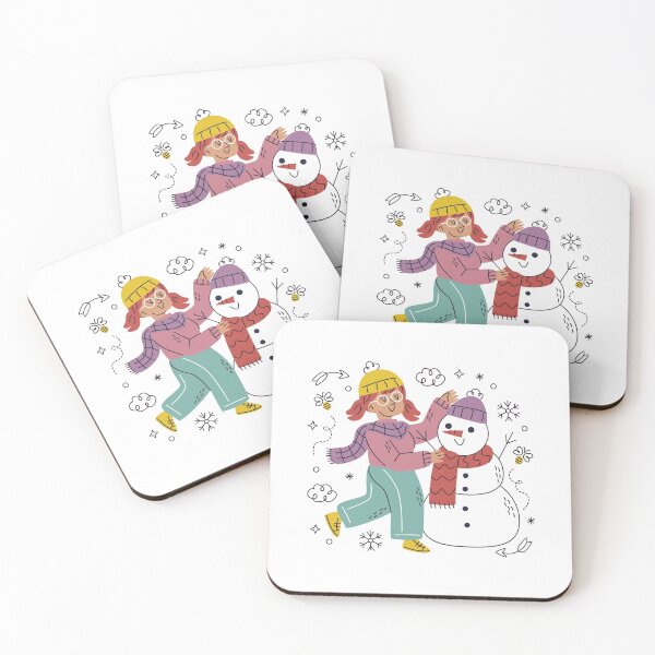 Item preview, girl play with snowman designed and sold by zarinestore.