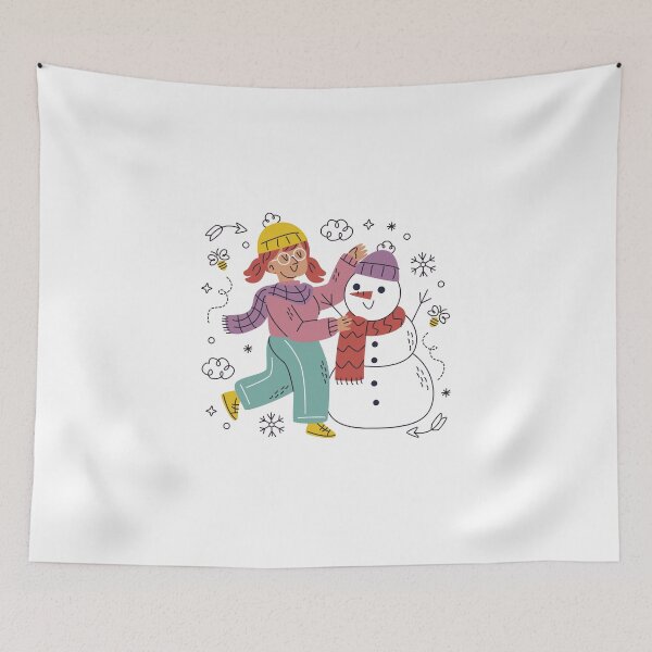 Item preview, girl play with snowman designed and sold by zarinestore.