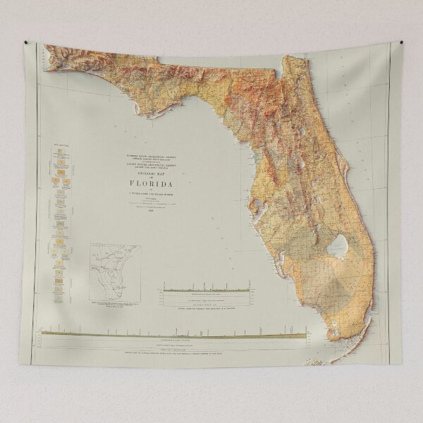 Item preview, 1929 Florida Relief Map 3D digitally-rendered designed and sold by ThinkAboutMaps.