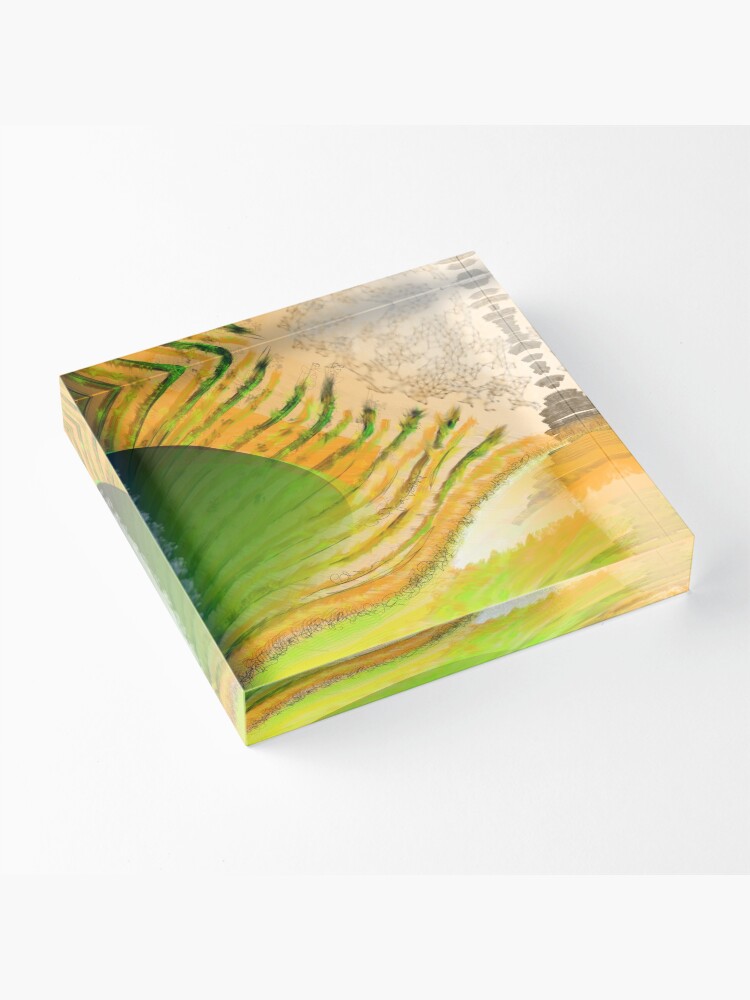 Alternate view of Feathered Sun Breeze Abstract Acrylic Block