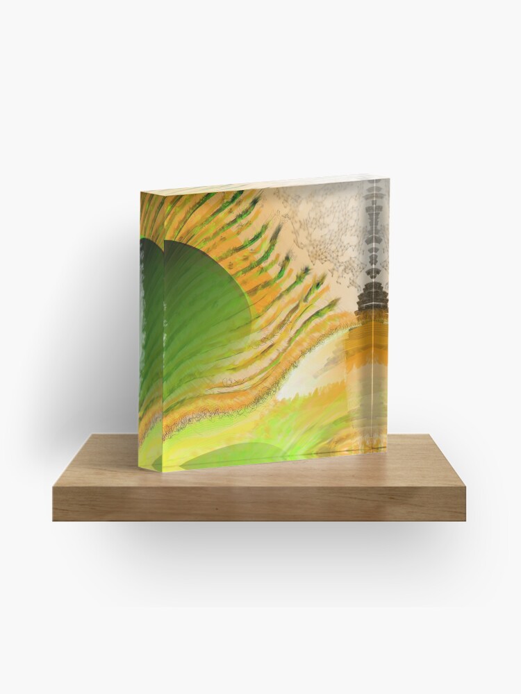 Thumbnail 1 of 5, Acrylic Block, Feathered Sun Breeze Abstract designed and sold by OzarkAkerzFarm.