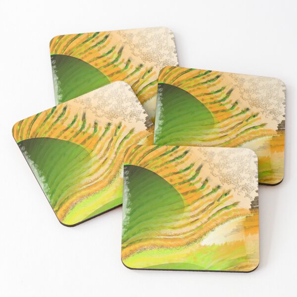 Feathered Sun Breeze Abstract Coasters (Set of 4)