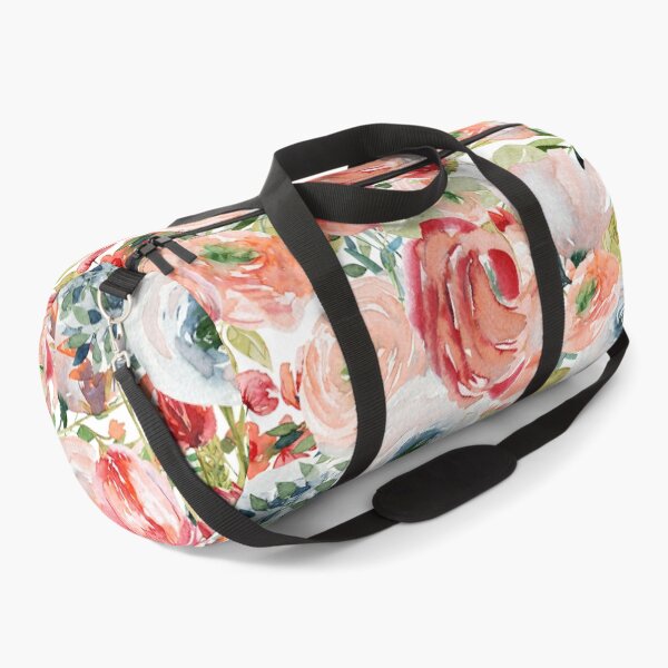 Item preview, Watercolor Flowers in Spring, orange, peach, blush pink, endive green designed and sold by PixDezines.