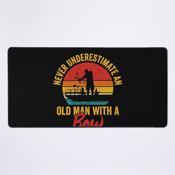 Item preview, never underestimate an old man with a bow , bowfisher vintage design bowfishing designed and sold by QUEEN-WIVER.