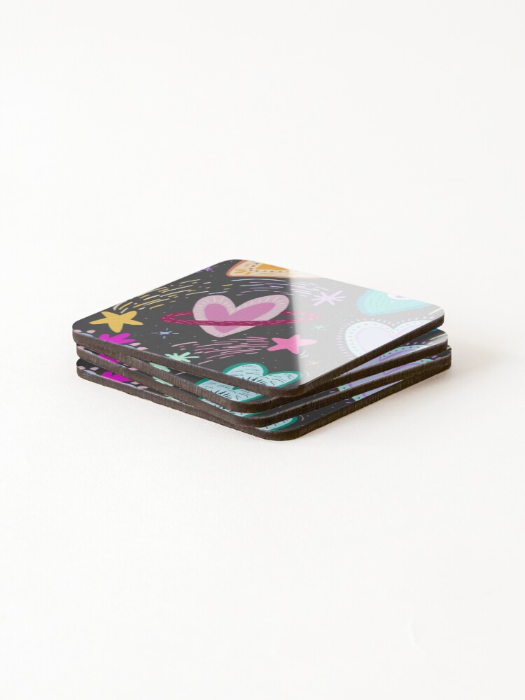 Thumbnail 4 of 5, Coasters (Set of 4), Colorfully love designed and sold by sofialvarezgras.