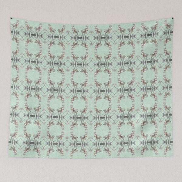 Item preview, red magic day lilies 4 minty green pattern  designed and sold by Dawna Morton.