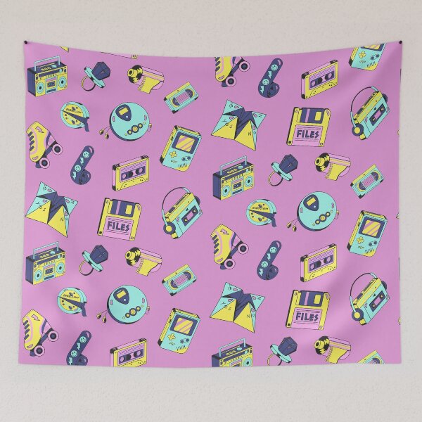 Item preview, 80s / 90s Retro Items Pattern designed and sold by Cardinal Designs.