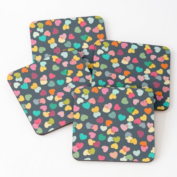 Item preview, Love Hearts Confetti Rainbow on Ink - Large designed and sold by Cecilia Mok.