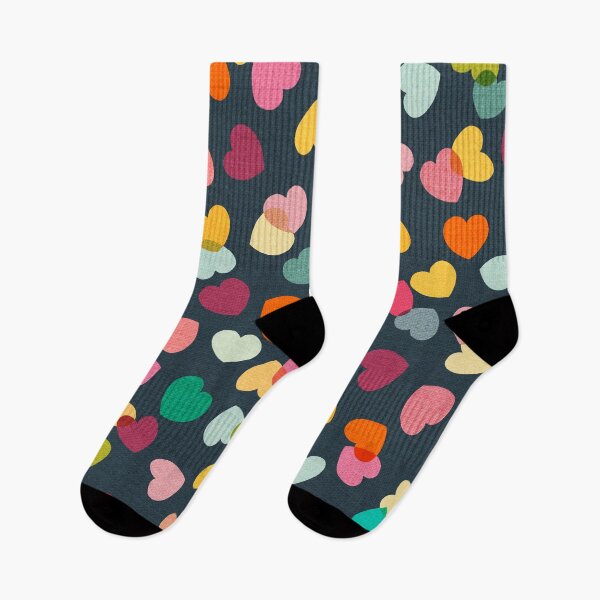 Item preview, Love Hearts Confetti Rainbow on Ink - Large designed and sold by Cecilia Mok.