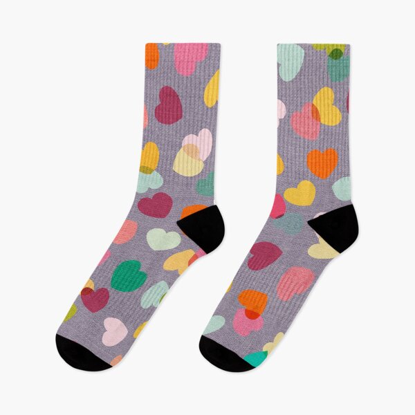 Item preview, Love Hearts Confetti Rainbow on Purple Mauve - Large designed and sold by Cecilia Mok.