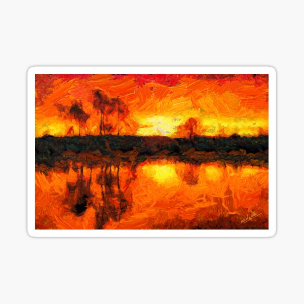 Item preview, Red sunset on the coast Van Gogh Monet Cézanne designed and sold by Ariela-Alez.