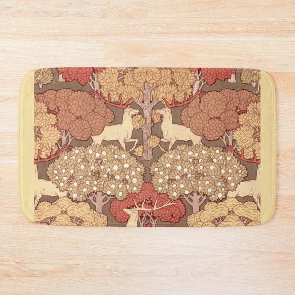 Item preview, Cerfs et arbres, papier peint. Écureuil oiseaux et sorbier, bordure from L'animal dans la décoration (1897) illustrated by Maurice Pillard Verneuil designed and sold by theartsycamper.
