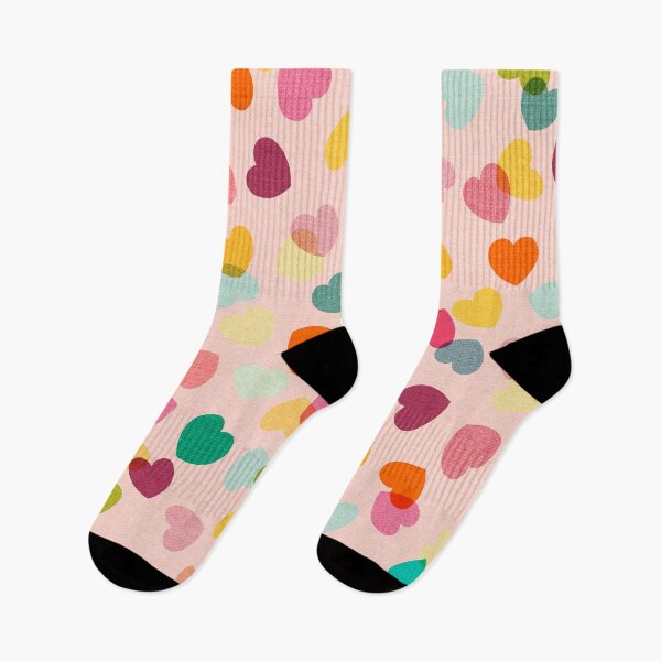 Item preview, Love Hearts Confetti Rainbow on Icing Pink - Large designed and sold by Cecilia Mok.