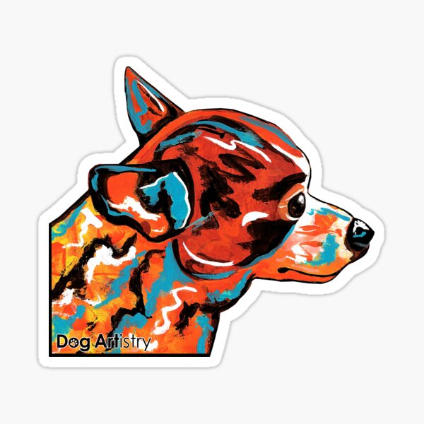 Chihuahua Painting Design. Sticker