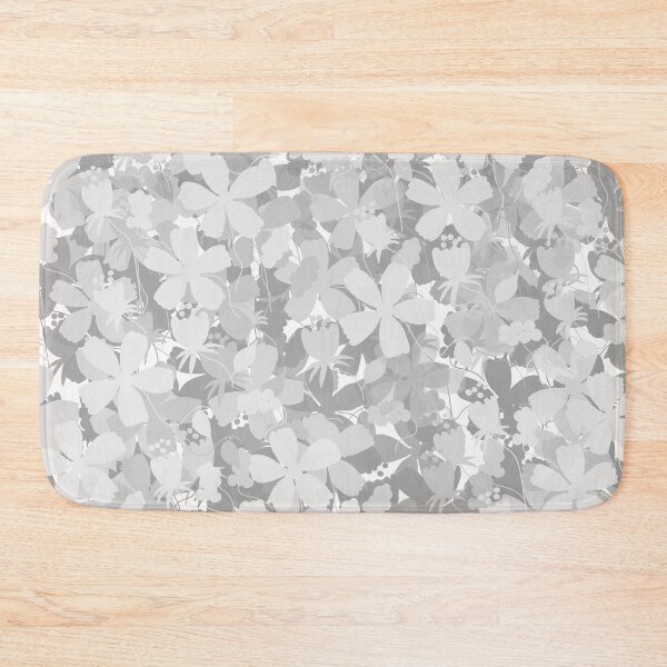 Item preview, Spring White and Grey Floral Silhouette pattern  designed and sold by Artistestella.