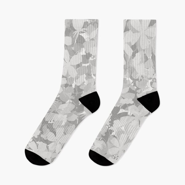 Item preview, Spring White and Grey Floral Silhouette pattern  designed and sold by Artistestella.