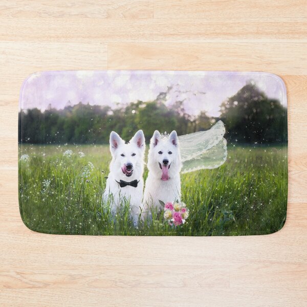 Item preview, Romantic couple of dogs Swiss White Shepherd getting married / Wedding in nature designed and sold by EglesCreations.