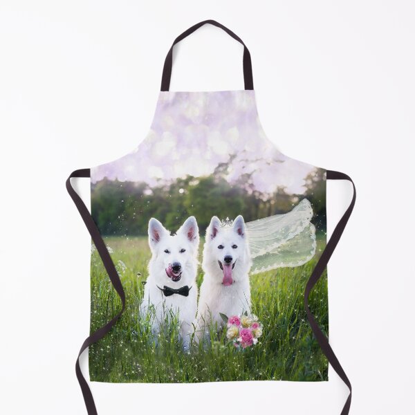 Item preview, Romantic couple of dogs Swiss White Shepherd getting married / Wedding in nature designed and sold by EglesCreations.