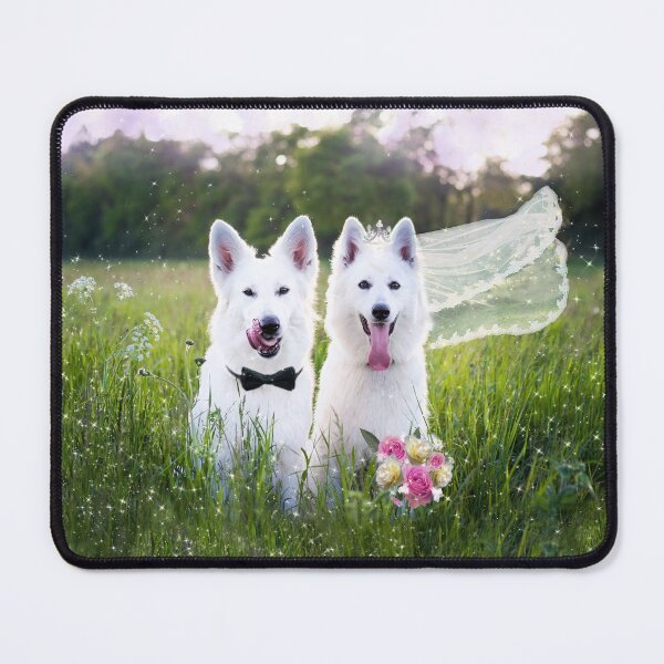 Item preview,  Romantic couple of dogs Swiss White Shepherd getting married / Wedding in nature  designed and sold by EglesCreations.