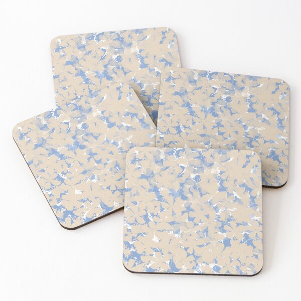 Item preview, Spring Blue and Cream Floral Silhouette pattern  designed and sold by Artistestella.