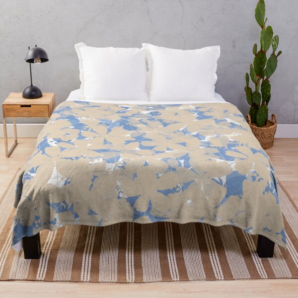 Item preview, Spring Blue and Cream Floral Silhouette pattern designed and sold by Artistestella.