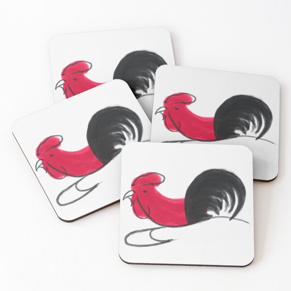 Item preview, Hand drawn black-tailed rooster designed and sold by IBD-HOUS.