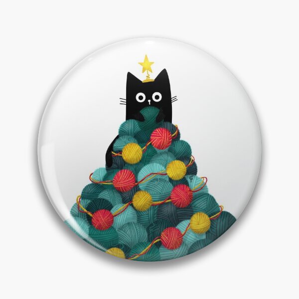 Item preview, Black Cat in Yarn Christmas Tree designed and sold by Stephanie McRae.