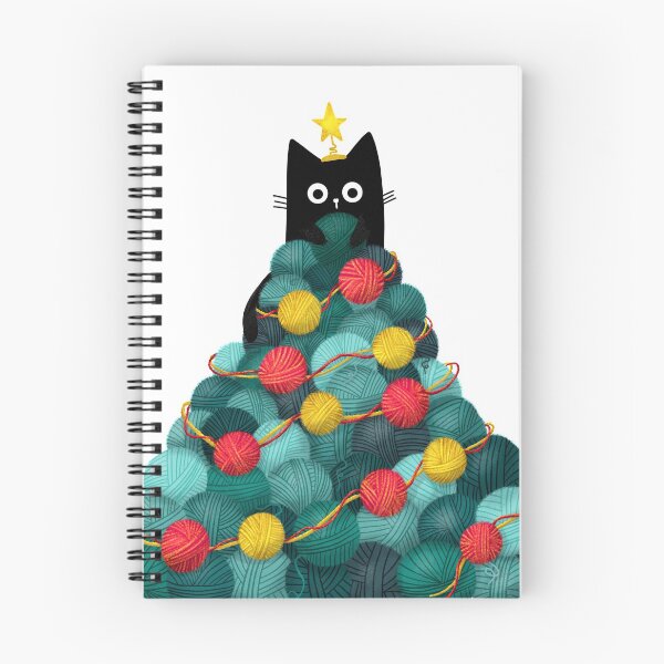 Item preview, Black Cat in Yarn Christmas Tree designed and sold by Stephanie McRae.