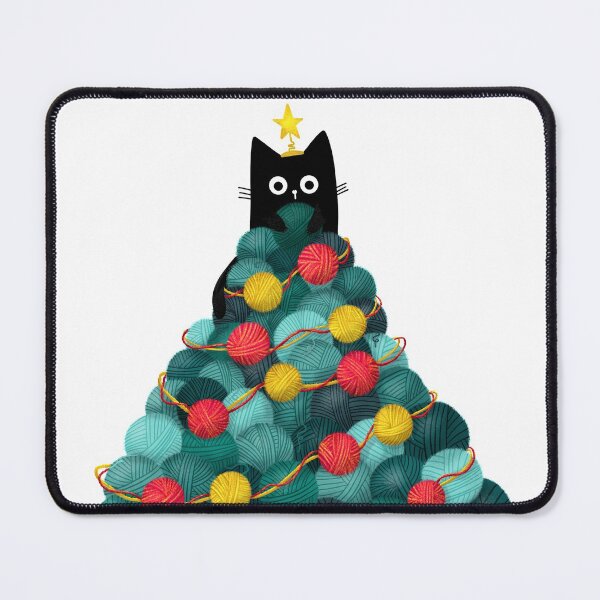 Item preview, Black Cat in Yarn Christmas Tree designed and sold by Stephanie McRae.