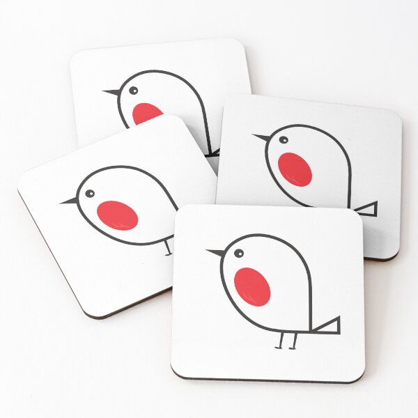 Item preview, red robin Xmas snow bird fun sweet red white designed and sold by handmadehipsters.